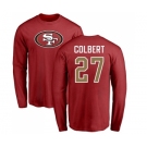 Football San Francisco 49ers #27 Adrian Colbert Red Name & Number Logo Long Sleeve T-Shirt