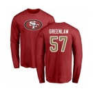 Football San Francisco 49ers #57 Dre Greenlaw Red Name & Number Logo Long Sleeve T-Shirt