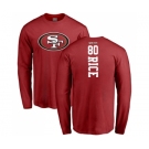 Football San Francisco 49ers #80 Jerry Rice Red Backer Long Sleeve T-Shirt