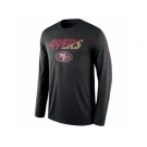 Men's San Francisco 49ers Nike Black Legend Staff Practice Long Sleeves Performance T-Shirt