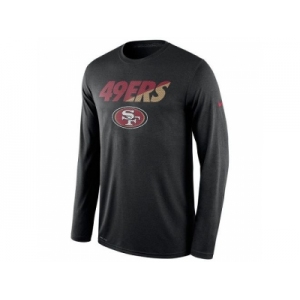Men's San Francisco 49ers Nike Black Legend Staff Practice Long Sleeves Performance T-Shirt