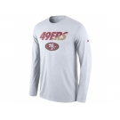 Men's San Francisco 49ers Nike White Legend Staff Practice Long Sleeves Performance T-Shirt