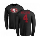 NFL Nike San Francisco 49ers #4 Nick Mullens Black Name & Number Logo Long Sleeve T-Shirt