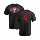 NFL Nike San Francisco 49ers #4 Nick Mullens Black Name & Number Logo T-Shirt