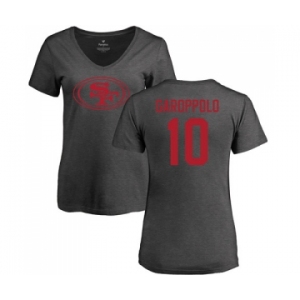 Football Women's San Francisco 49ers #10 Jimmy Garoppolo Ash One Color T-Shirt