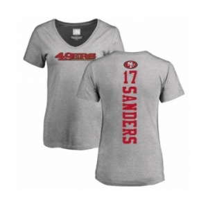 Football Women's San Francisco 49ers #17 Emmanuel Sanders Ash Backer T-Shirt