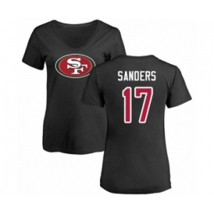 Football Women's San Francisco 49ers #17 Emmanuel Sanders Black Name & Number Logo T-Shirt