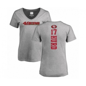 Football Women's San Francisco 49ers #17 Jalen Hurd Ash Backer T-Shirt