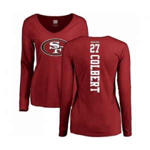 Football Women's San Francisco 49ers #27 Adrian Colbert Red Backer Long Sleeve T-Shirt
