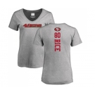 Football Women's San Francisco 49ers #80 Jerry Rice Ash Backer T-Shirt