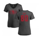 Football Women's San Francisco 49ers #80 Jerry Rice Ash One Color T-Shirt