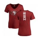 Football Women's San Francisco 49ers #80 Jerry Rice Red Backer T-Shirt