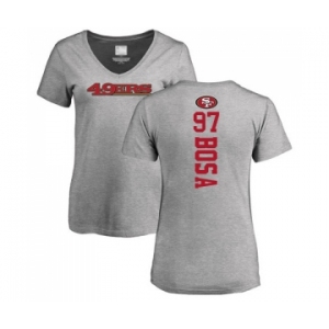 Football Women's San Francisco 49ers #97 Nick Bosa Ash Backer T-Shirt