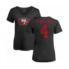 NFL Women's Nike San Francisco 49ers #4 Nick Mullens Black Name & Number Logo T-Shirt