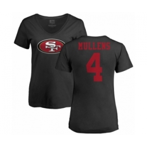 NFL Women's Nike San Francisco 49ers #4 Nick Mullens Black Name & Number Logo T-Shirt