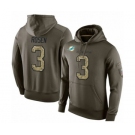 Football Men's Miami Dolphins #3 Josh Rosen Green Salute To Service Pullover Hoodie