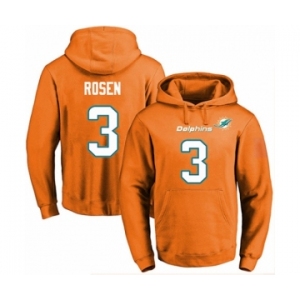 Football Men's Miami Dolphins #3 Josh Rosen Orange Name & Number Pullover Hoodie