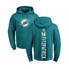 Football Miami Dolphins #14 Ryan Fitzpatrick Aqua Green Backer Pullover Hoodie