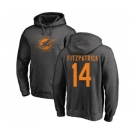 Football Miami Dolphins #14 Ryan Fitzpatrick Ash One Color Pullover Hoodie