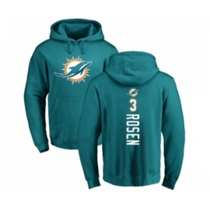 Football Miami Dolphins #3 Josh Rosen Aqua Green Backer Pullover Hoodie