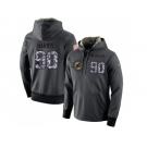 Men Miami Dolphins #90 Charles Harris Stitched Black Anthracite Salute to Service Player Performance Hoodie