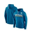 Men's Miami Dolphins Nike Blue Sideline Circuit Pullover Performance Hoodie