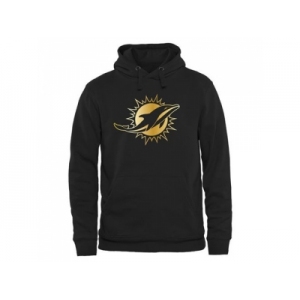 Men's Miami Dolphins Pro Line Black Gold Collection Pullover Hoodie