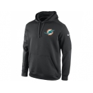 Miami Dolphins Nike Charcoal KO Chain Fleece Pullover Performance Hoodie