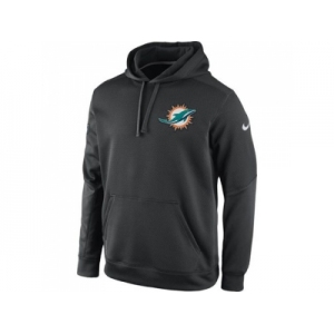 Miami Dolphins Nike Charcoal KO Chain Fleece Pullover Performance Hoodie