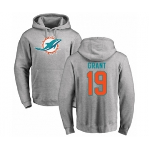 NFL Nike Miami Dolphins #19 Jakeem Grant Ash Name & Number Logo Pullover Hoodie