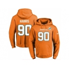 Nike Miami Dolphins #90 Charles Harris Orange Name & Number Pullover NFL Hoodie