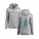 Football Women's Miami Dolphins #3 Josh Rosen Ash Backer Pullover Hoodie