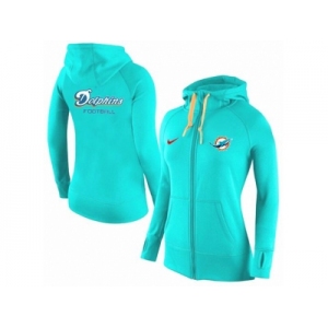 Women Nike Miami Dolphins Full-Zip Performance Hoodie Green