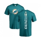 Football Miami Dolphins #14 Ryan Fitzpatrick Aqua Green Backer T-Shirt