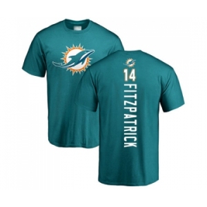 Football Miami Dolphins #14 Ryan Fitzpatrick Aqua Green Backer T-Shirt