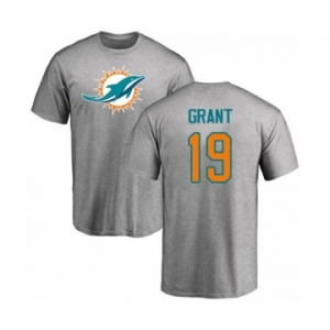 NFL Nike Miami Dolphins #19 Jakeem Grant Ash Name & Number Logo T-Shirt
