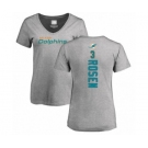 Football Women's Miami Dolphins #3 Josh Rosen Ash Backer T-Shirt