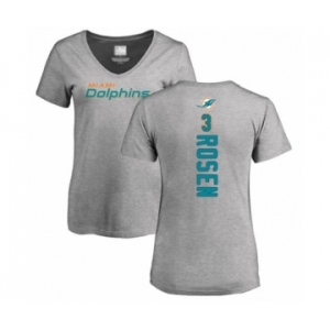 Football Women's Miami Dolphins #3 Josh Rosen Ash Backer T-Shirt