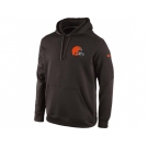 Cleveland Browns Historic Logo Nike Brown KO Chain Fleece Pullover Performance Hoodie