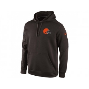 Cleveland Browns Historic Logo Nike Brown KO Chain Fleece Pullover Performance Hoodie