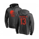 Football Cleveland Browns #13 Odell Beckham Jr. Ash One Color Pullover Hoodie