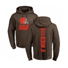 Football Cleveland Browns #13 Odell Beckham Jr. Brown Backer Pullover Hoodie