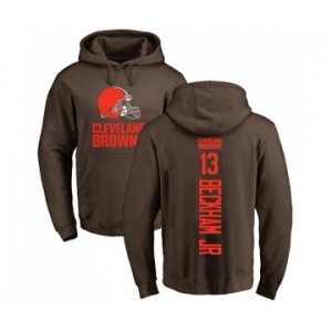 Football Cleveland Browns #13 Odell Beckham Jr. Brown Backer Pullover Hoodie
