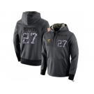 Men Cleveland Browns #27 Jabrill Peppers Stitched Black Anthracite Salute to Service Player Performance Hoodie