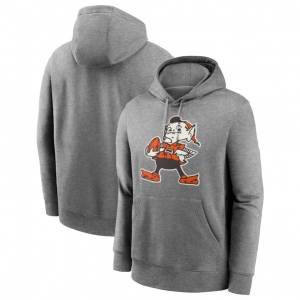 Men's Cleveland Browns Heather Gray Primary Logo Long Sleeve Hoodie