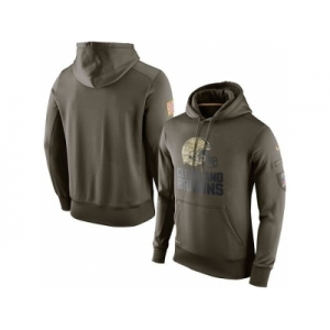 Men's Cleveland Browns Nike Olive Salute To Service KO Performance Hoodie