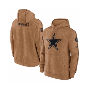 Men's Dallas Cowboys 2023 Brown Salute to Service Pullover Hoodie