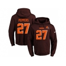 Nike Cleveland Browns #27 Jabrill Peppers Brown Name & Number Pullover NFL Hoodie