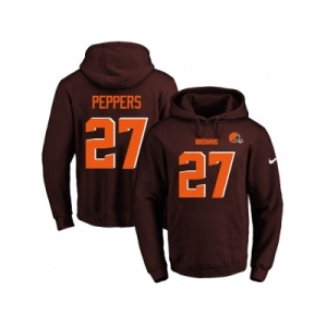 Nike Cleveland Browns #27 Jabrill Peppers Brown Name & Number Pullover NFL Hoodie