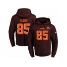 Nike Cleveland Browns #85 David Njoku Brown Name & Number Pullover NFL Hoodie